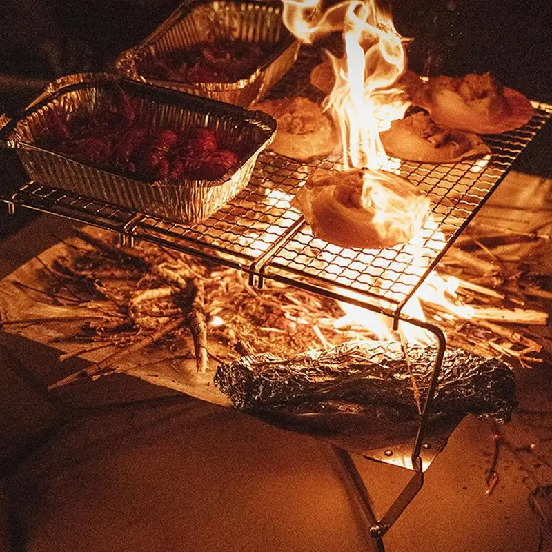 Folding Campfire Grill Stand