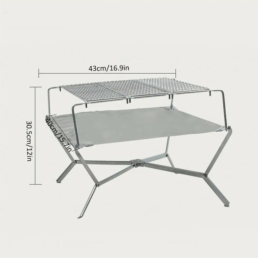 Folding Campfire Grill Stand