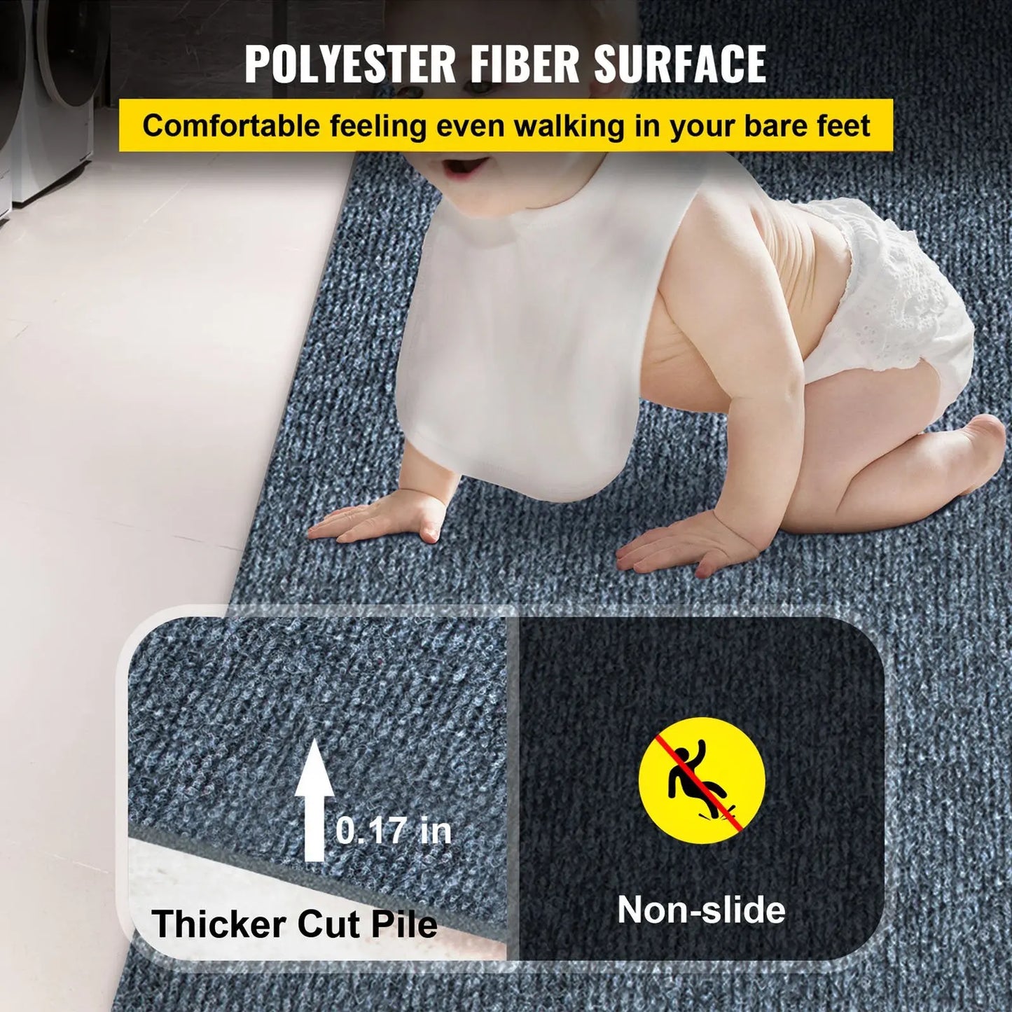 Gray 6 ft x 36 ft, Outdoor Carpet
