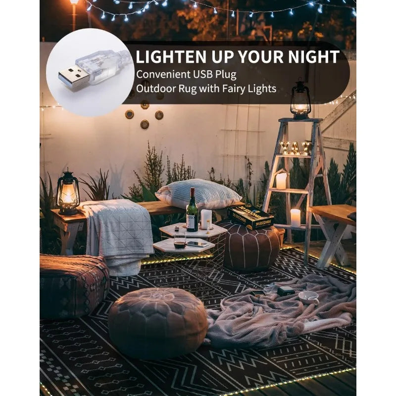 Outdoor Carpet with LED Strip Lights