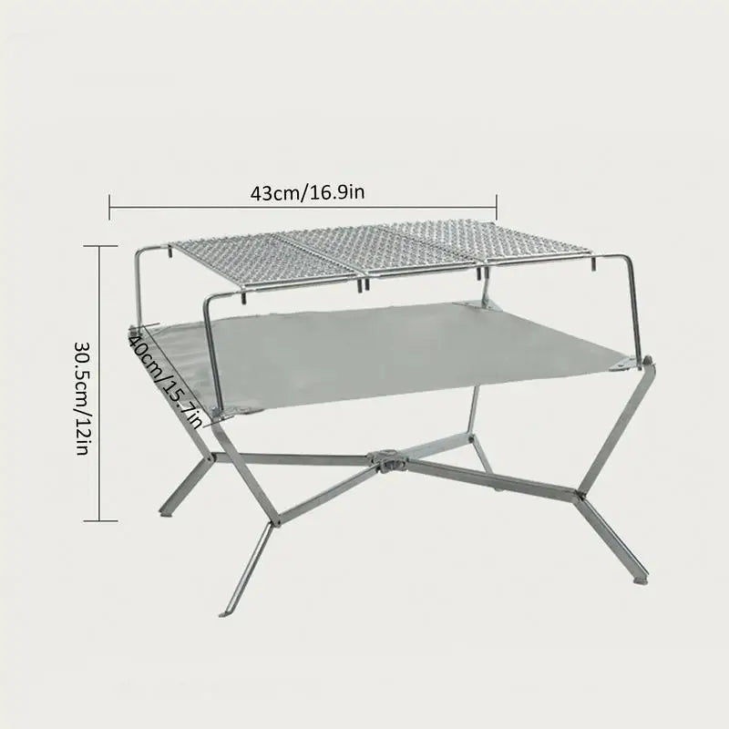 Folding Campfire Grill Stand