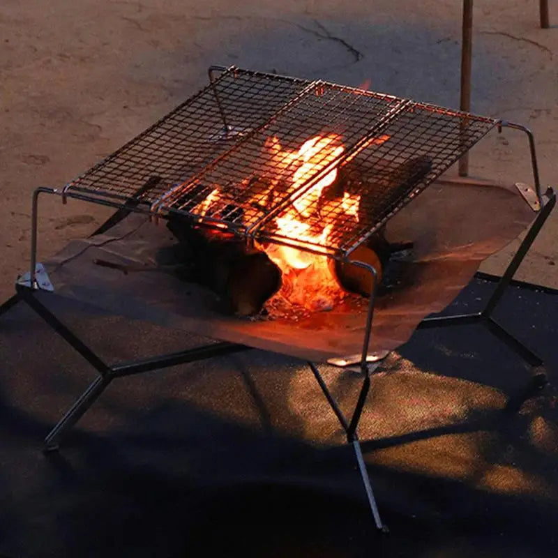 Folding Campfire Grill Stand