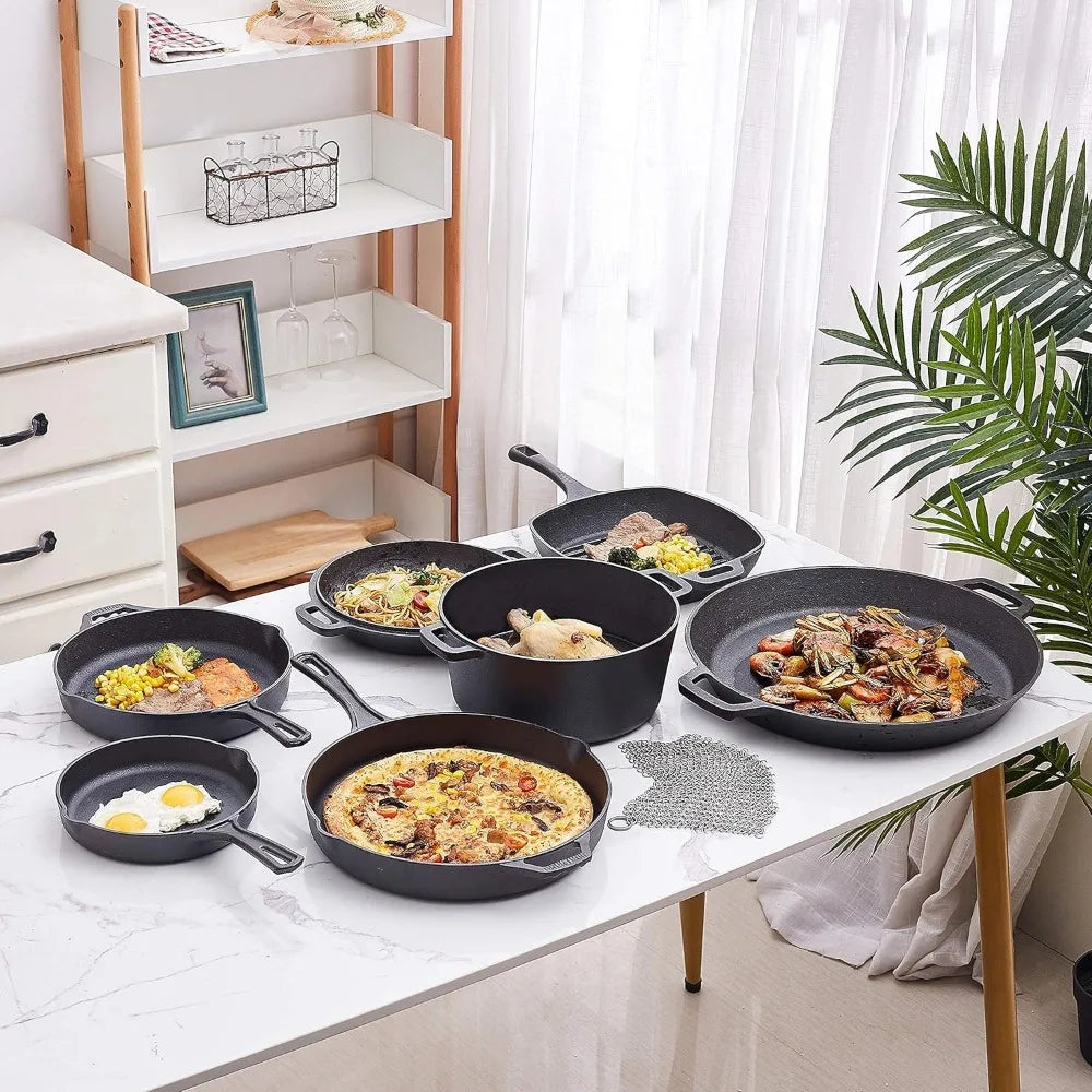 8 piece cast iron camping cookware