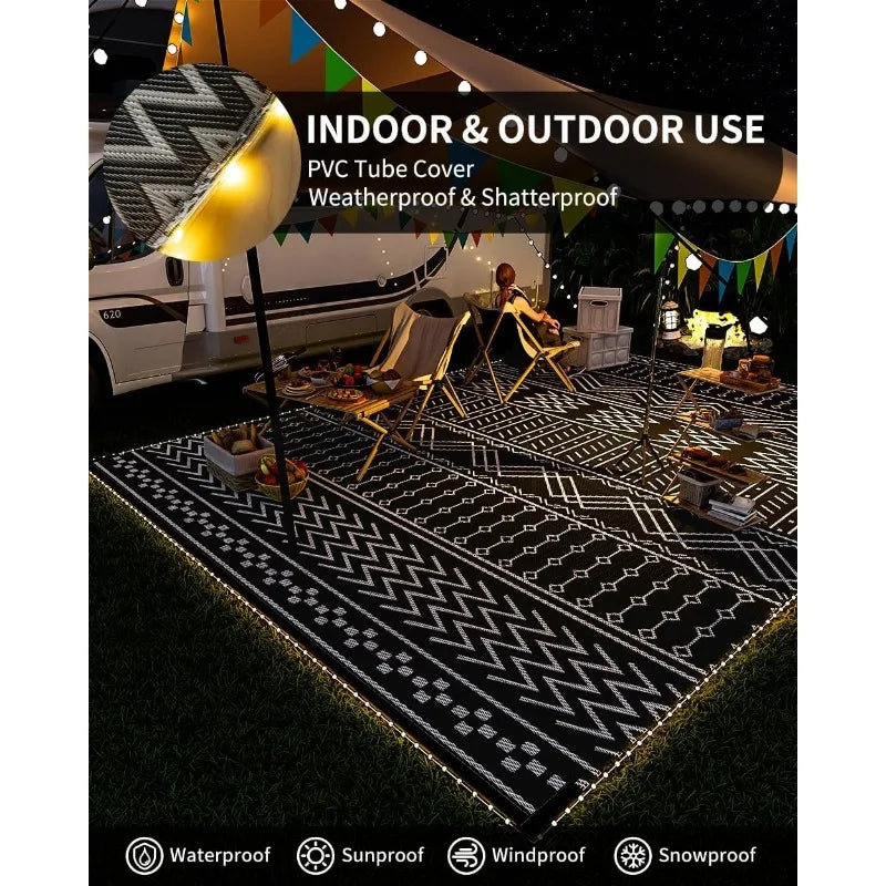 Outdoor Carpet with LED Strip Lights