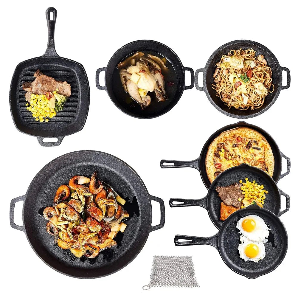 8 piece cast iron camping cookware