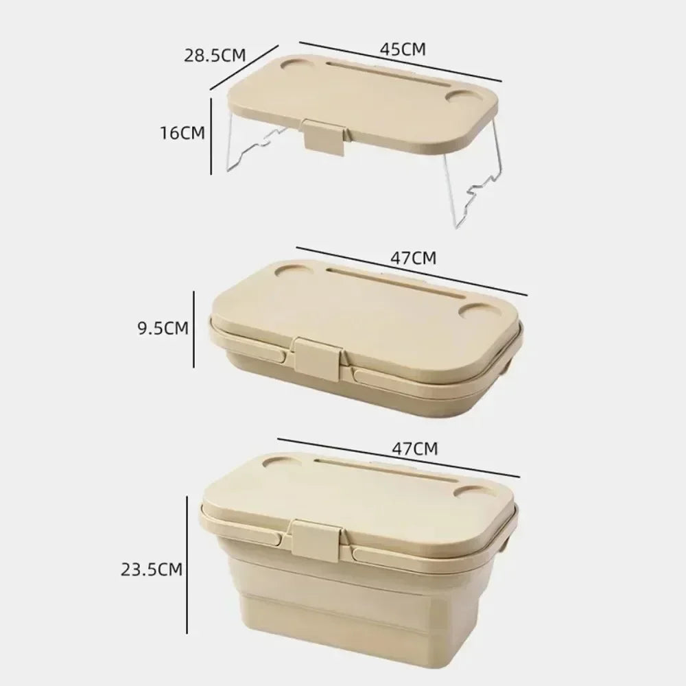 Large Capacity Picnic Basket With Folding Table