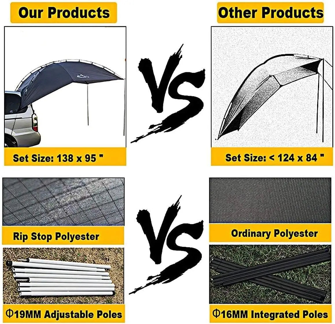 Multipurpose SUV Teardrop Awning