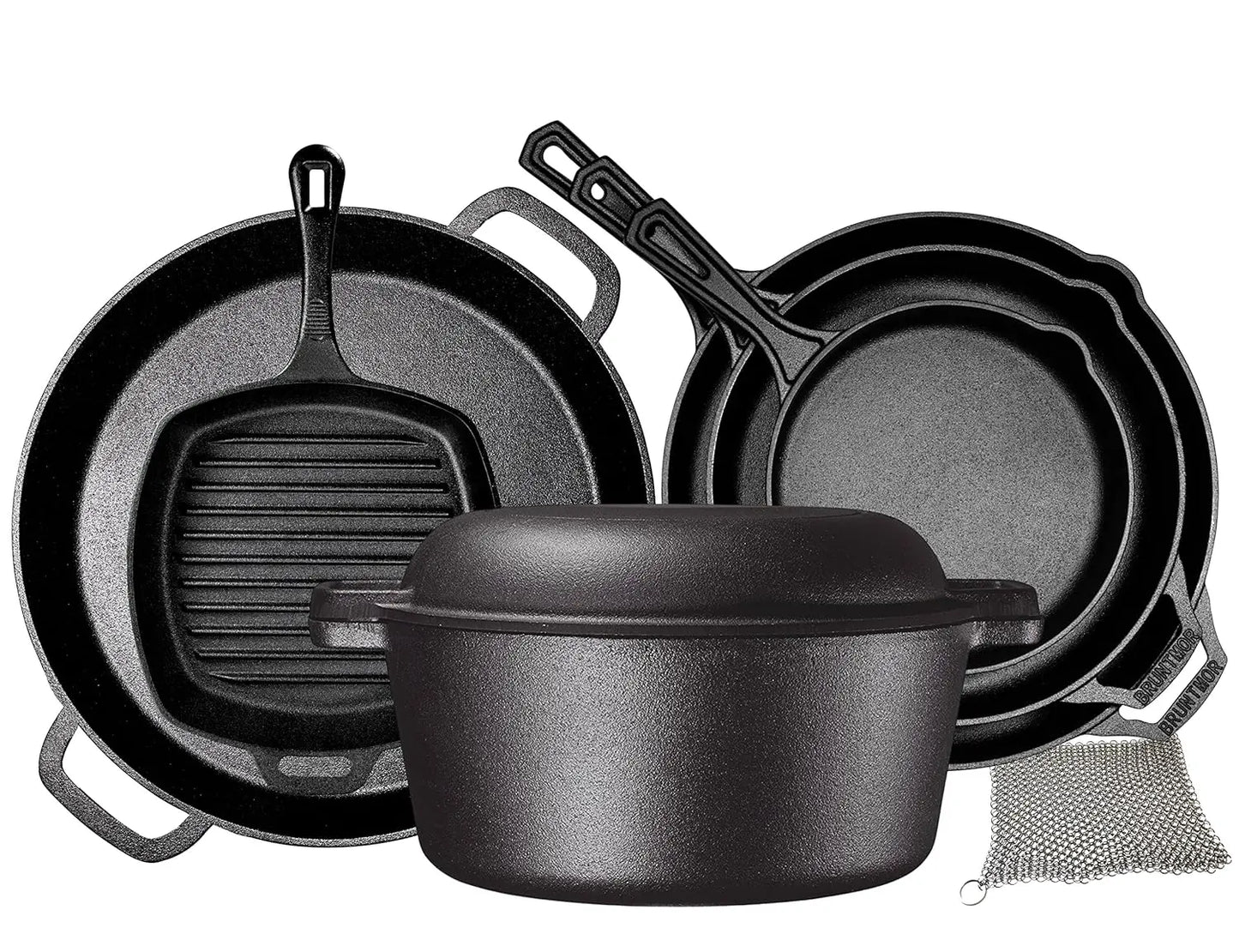 8 piece cast iron camping cookware