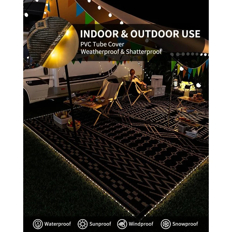 Outdoor Carpet with LED Strip Lights