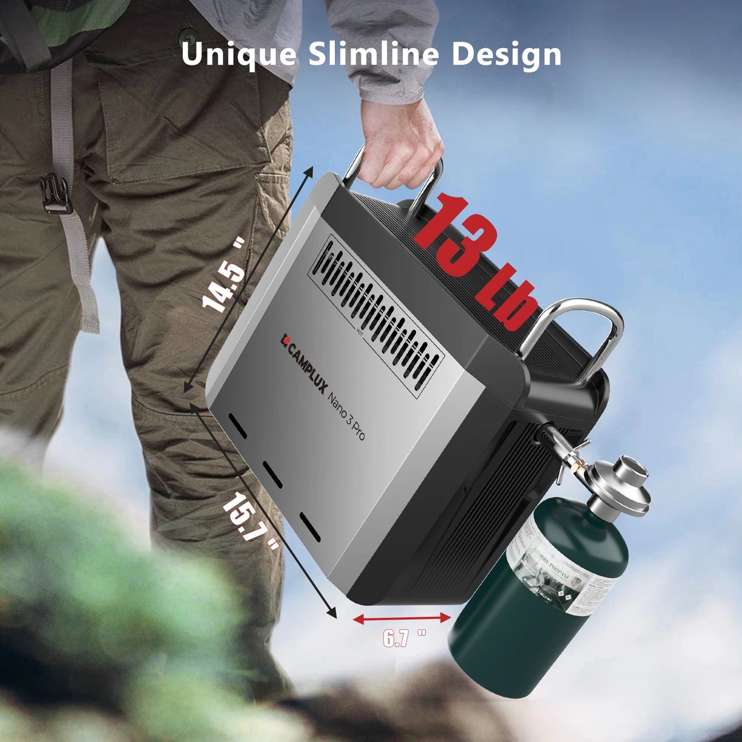 Propane On-Demand Portable Water Heater w/Built-in Battery