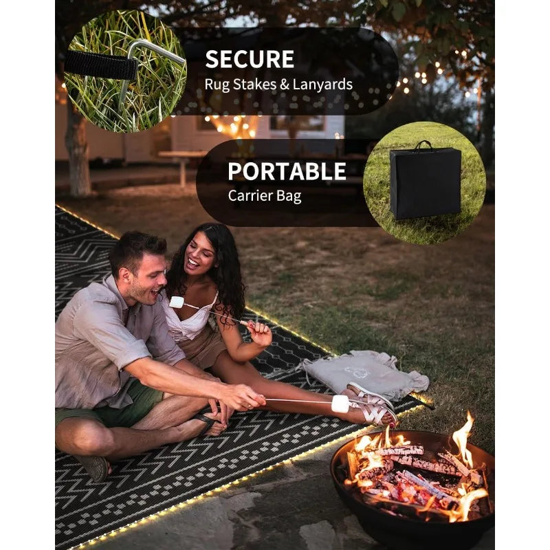 Outdoor Carpet with LED Strip Lights