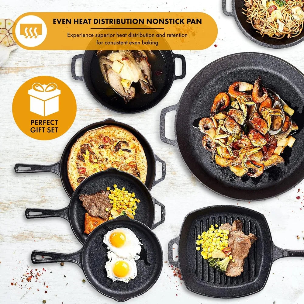 8 piece cast iron camping cookware