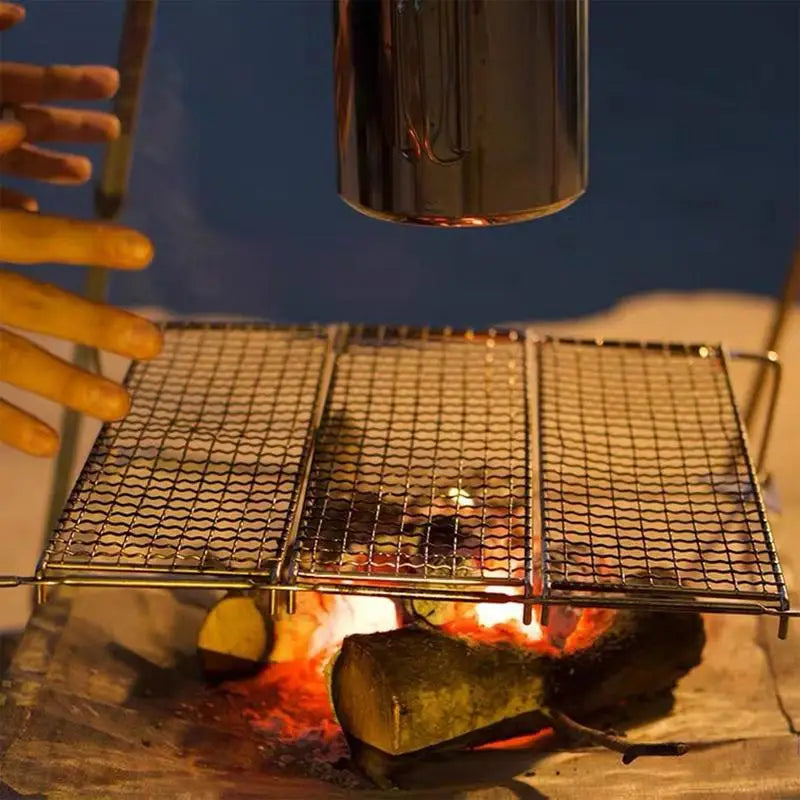 Folding Campfire Grill Stand
