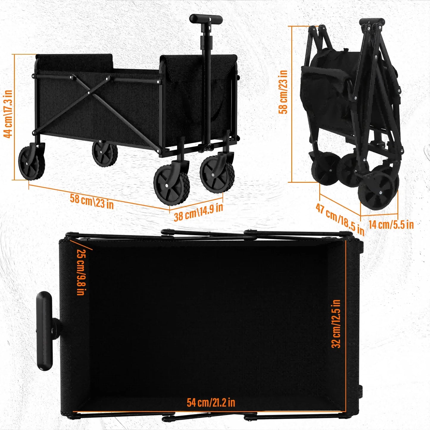 Handcart with Foldable Wheels
